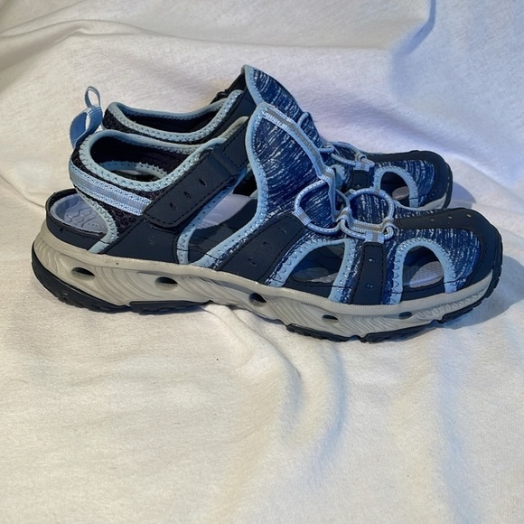 Cheeks Fitbody Sport Sandals women’s size 7 1/2W, EUC, Blues, velcro - Picture 6 of 12
